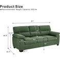 thumbnail image 2 of 81" 3 Seater Chenille Sofa, Comfy Upholstered Tufted Couch with Wide Armrests for Living Room, Apartment, Office (Dark Green), 2 of 8