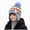 A23-Light Blue, variant on Hessimy Kids Geometric Pattern Knit Pom Beanie with Earflaps,Warm Winter Cuffed Ski Hat