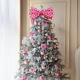 thumbnail image 3 of Guvpev Christmas Tree Topper Bow - Min-nie Mouse Tree Topper 14 x 8'' Large Pink and White Polka-dot Sequin Bow for Indoor Outdoor Christmas Decorations Xmas Party Favor Holiday Treetop Decorations, 3 of 12