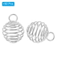 thumbnail image 3 of Uxcell Spiral Bead Cages Pendant, 60Pcs 14x15mm Stainless Steel Spring Stone Holder Necklace Cage Pendants Silver Tone, 3 of 6