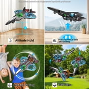 RC Plane 2.4GHZ Radio Control Helicopter 360°Flip Jet Fighter Foam Remote Control Airplane with LED Lights RC Toy Gift for Kids, Spinning Helicopter