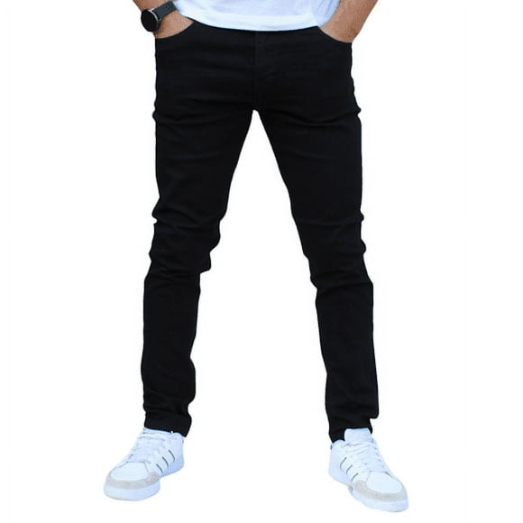Pantalón de mezclilla stretch John Silver Corte skinny Color negro