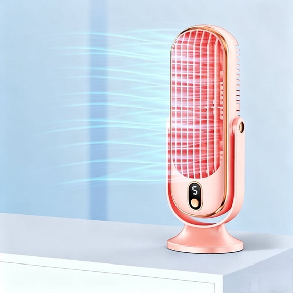 YONGYIII 5-Speed Usb Rechargeable 720 Degree Full Rotation Quiet Brushless Personal Cooling Desk Fan
