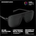 thumbnail image 5 of GRINDERPUNCH Polarized Narrow Fit Aviator Sunglasses for Men Women UV400 Protection Trendy Square Lightweight Sunglasses - Blue, 5 of 9