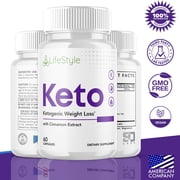 Lifestyle Keto - Ketogenic Weight Loss - Energy & Focus Boosting Dietary Supplements for Weight Management & Metabolism - Advanced Fat Burn Raspberry Ketones Pills - 60 Capsules (1 Pack)