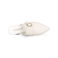 thumbnail image 4 of BLISSFUL STEP Outfit Women's Shoes Buckle Strap Pointed Toe Chunky Heel PU Vamp Mule Shoes White 9, 4 of 8