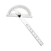 Uxcell 0-180° Round Head Protractor with 3.15" Arm Measuring Ruler Tool Stainless Steel Silver Tone