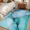 thumbnail image 4 of Teal Marble Runner Rug 2.7x5 FT, Non Slip Entryway Carpet, Contemporary Ink Painted Abstract Art Washable Soft Floor Carpet Entrance Mat Non-Shedding Throw Rug for Hallway Laundry Room Bedside, 4 of 9