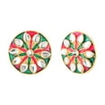 thumbnail image 3 of Efulgenz Indian Jewelry Antique Crystal Kundan Round Stud Earrings Set for Women, 3 of 4