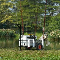 KFFKFF Beach Fishing Cart Fishing Trolley 200 lbs with Balloon Tires for Sand