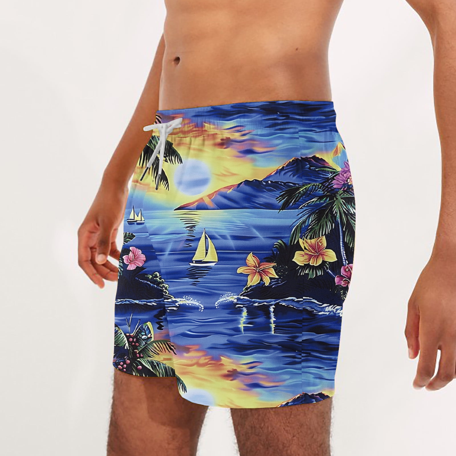 Miqool Mens Swim Trunks with Pockets, Quick Dry Swim Shorts