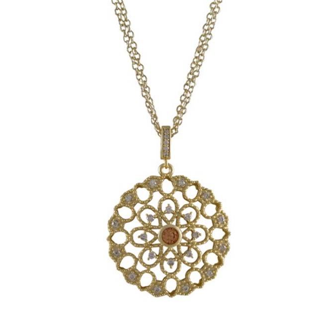 Dlux Jewels Two Tone Gold Over Brass 30 mm Round Filigree Open Circle