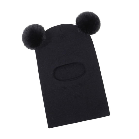 yotijay Baby Winter Hat Cute Snow Hat with Double Infant Trendy Unisex Balaclava Black