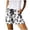 White, variant on Womens Plus Size Leopard Graphic Print Casual Shorts Elastic Tie Waist with Pockets Summer Styles