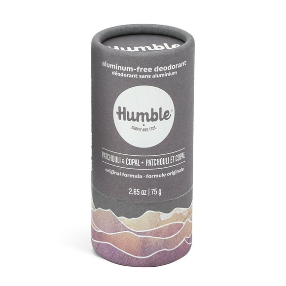 HUMBLE BRANDS Original Formula, Plastic-Free, Aluminum-free Deodorant Long Lasting Odor Control with Baking Soda and Essential Oils, Patchouli & Copal