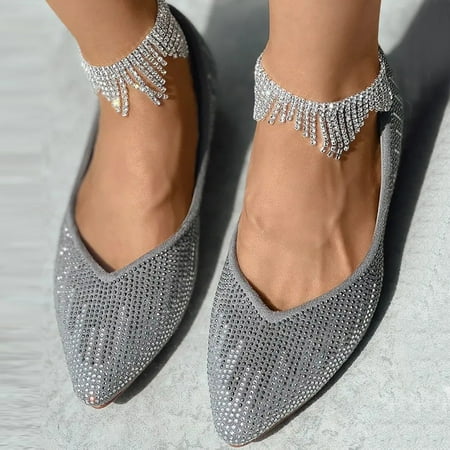 

Cathalem Women Shoes Casual Size 11 Allover Rhinestone Slip On Loafers For Women Casual Shoes Slip on Womens Shoes Casual Size 11 Grey 9