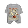 thumbnail image 3 of felwors Womens Fall Pumpkin Shirt Cute Ghost Spooky Short Sleeve Witch T-Shirts Halloween Graphic Tees Grey, L, 3 of 3