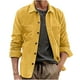 thumbnail image 2 of pstuiky Camisas casuales de manga larga para hombre, Camisa de manga larga con solapa y botones de bolsillo de color sólido informal de pana vintage para hombre. Tops de hombre m, 2 of 3