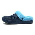 thumbnail image 4 of Pandaie Mens Womens Lined Clogs Unisex Winter Fleece Walking Garden Shoes Non Slip Fuzzy Plush Mules Footwear Blue 9.5, 4 of 7