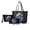 Black and Purple-Skull Peony, variant on Skull Sunflower Printed Top Handle Shoulder Bag Set Zippered Cosmetic Bag Womens Handbag Set with Wristlet Wallet Handbag and Wallet Set for Travel, Yellow