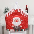 thumbnail image 4 of Fiudx Artículos en oferta con ofertas flash Fundas para sillas navideñas, decoración no tejida, muñeco de nieve, sombrero rojo, funda para respaldo de silla para cocina, comedor, sillas, decoraciones, 4 of 7
