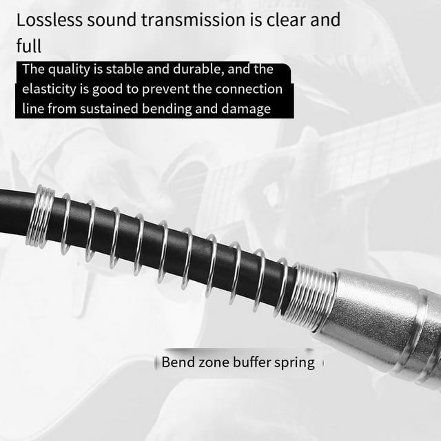 ziyahi Guitar Pedal Audio Cable Musical Instrument Cord 6.35mm Electric Box Guitars Effect Wire Connector for Playing 10m
