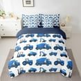 thumbnail image 2 of Erosebridal Cartoon Tractor Bed in a Bag Full size,Blue White Bed Set,Construction Vehicles Bedding Full Size,Super Cozy Male Bedroom Decor,Reversible,7-Piece, 2 of 6