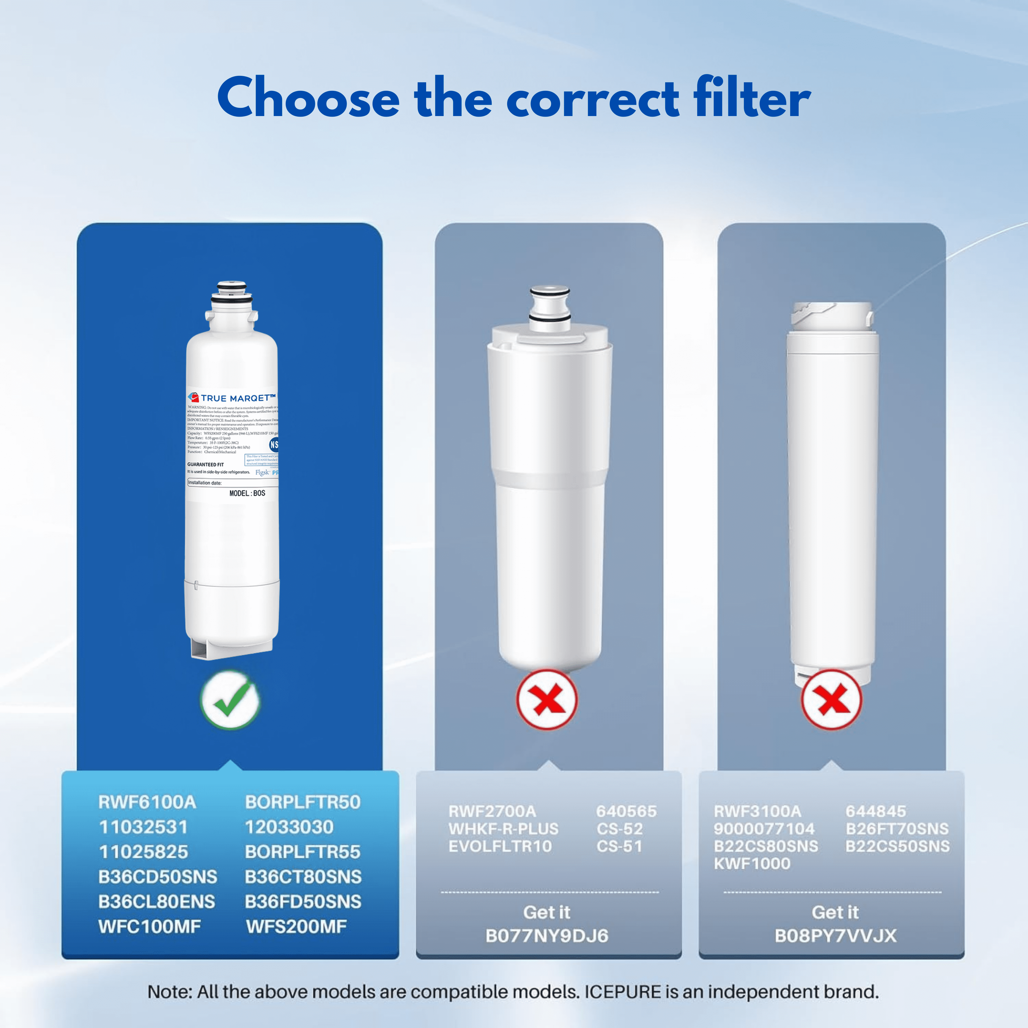 4 Pack Refrigerator Water Filter Replacement for Bosch Ultra Clarity Pro BORPLFTR50, BORPLFTR55, 12033030, 12028325, 11025825, 11032531, B36CT80SNS, B36CL80ENS, WFC100MF, WFS200MF, RA450022 New