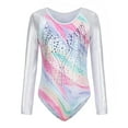 thumbnail image 2 of SILVERCELL Long Sleeve Shiny Gymnastics Leotards Sport Training Dancewear Ballet Leotards For Girls,5-12Y, 2 of 9