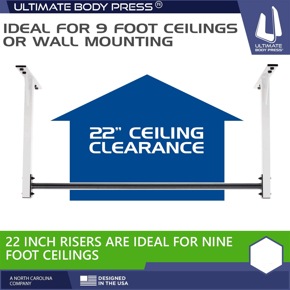Ultimate Body Press Wall or 9 Ft Ceiling Mount Pull Up Bar Special Edition