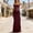 Wine, variant on Women's Sexy Lace Maxi Dress High Split Spaghetti Strap Backless Wedding Guest Formal Dresses, Mother of The Bride Dresses(Black,L)