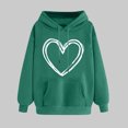 thumbnail image 2 of Plebaso Sweat à Capuche pour Femmes Mignon Cœur Manches Longues Décontracté avec Poches, 2 of 5