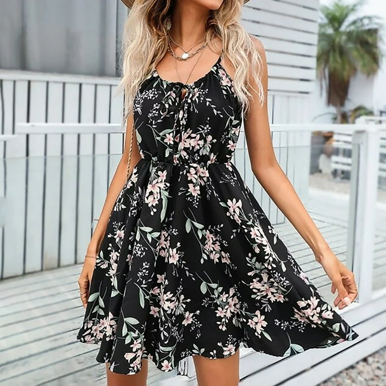 Summer Dress for Women Short Sleeve Fitted Midi Dress Y2K A Line