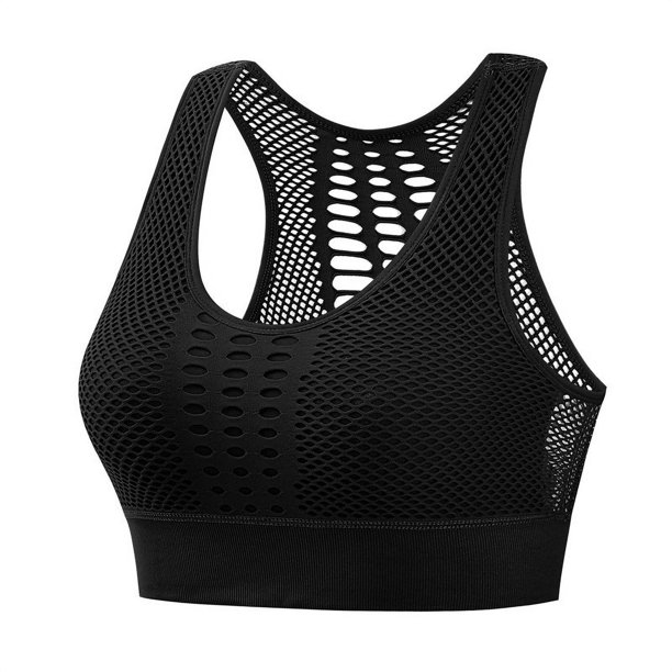 Ropa interior deportiva de malla transpirable, chaleco a prueba de golpes para mujer, sujetador de fitness para correr, yoga, espalda hermosa