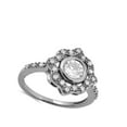 thumbnail image 4 of Vintage Wedding Clear Cubic Zirconia Halo Ring .925 Sterling Silver Band White Jewelry Female Size 7, 4 of 4