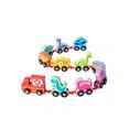 thumbnail image 1 of Tren de juguete didáctico de madera con números Montessori, dinosaurio, 1 of 3