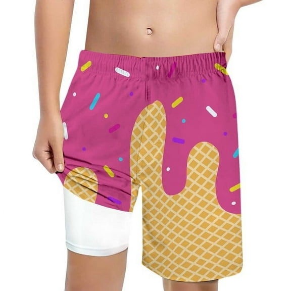 Kids Swim Trunks Boys Comfortable Beach Shorts For Swimming Pool Summer Outdoor Activities 5 16 Years Adjustable Waist 2025 NEW Boys Pants Hot Pink 14-16 Years