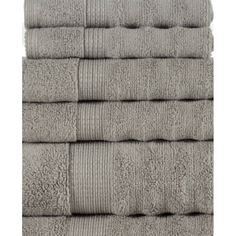 Addy Home Soft Quick Dry 6 Piece Ribbed Bath Towel Set Taupe 2