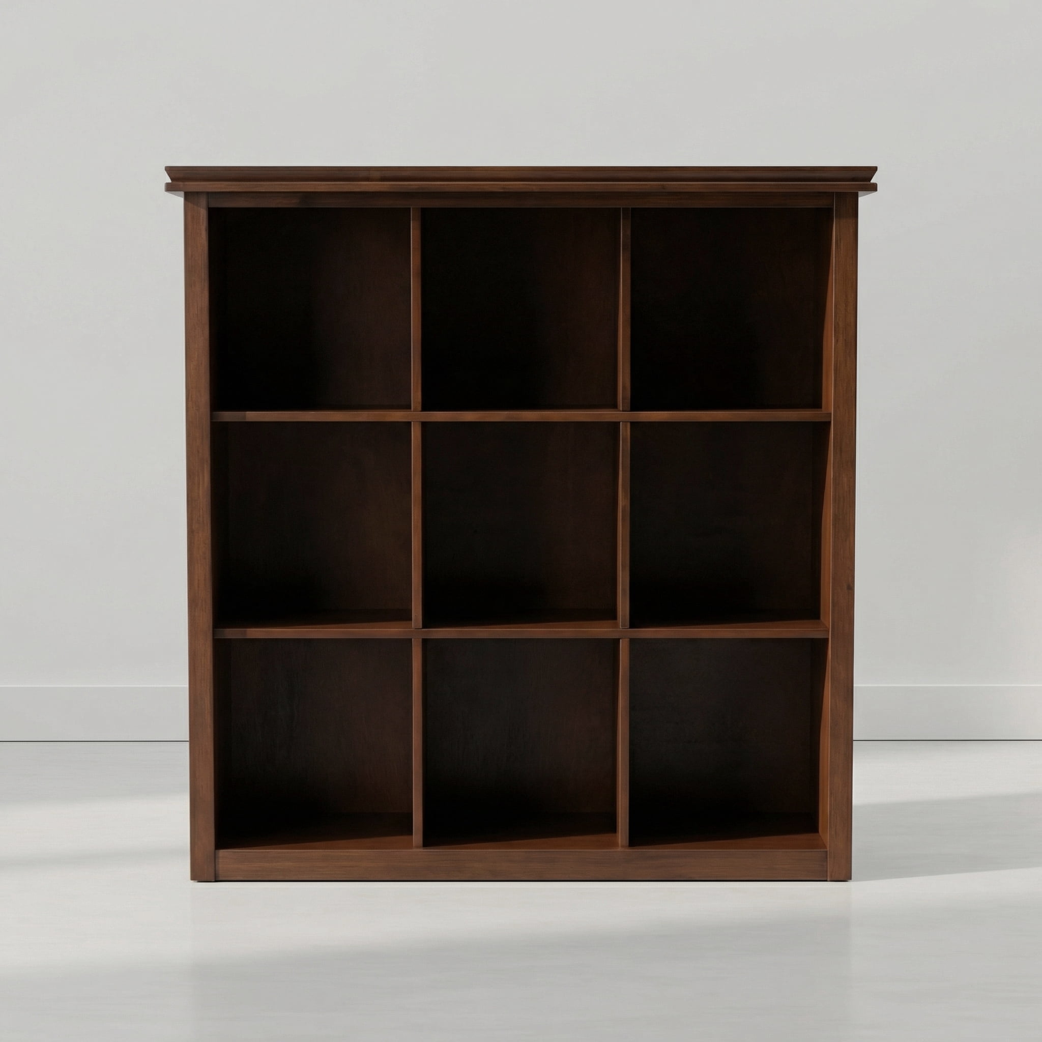 Simpli Home Artisan 43 inch Tall Solid Wood 9 Cube Bookcase, Autumn Brown