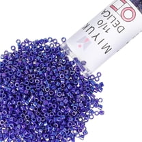 Miyuki Delica Seed Beads – Size 11/0 (1.6 mm), DB0165, Opaque Cobalt Blue AB, 7.2 g, Approx. 1440 Beads