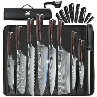 9Pcs Kitchen Knives Set Stainless Steel Chef Special Tool Kit Knife Bag