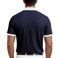 thumbnail image 5 of KeShDi Tshirts Shirts for Men Dress Shirts with Pocket Men's Solid Color Short Sleeved Lapel Casual Fashion Top T-shirt Navy S, 5 of 7