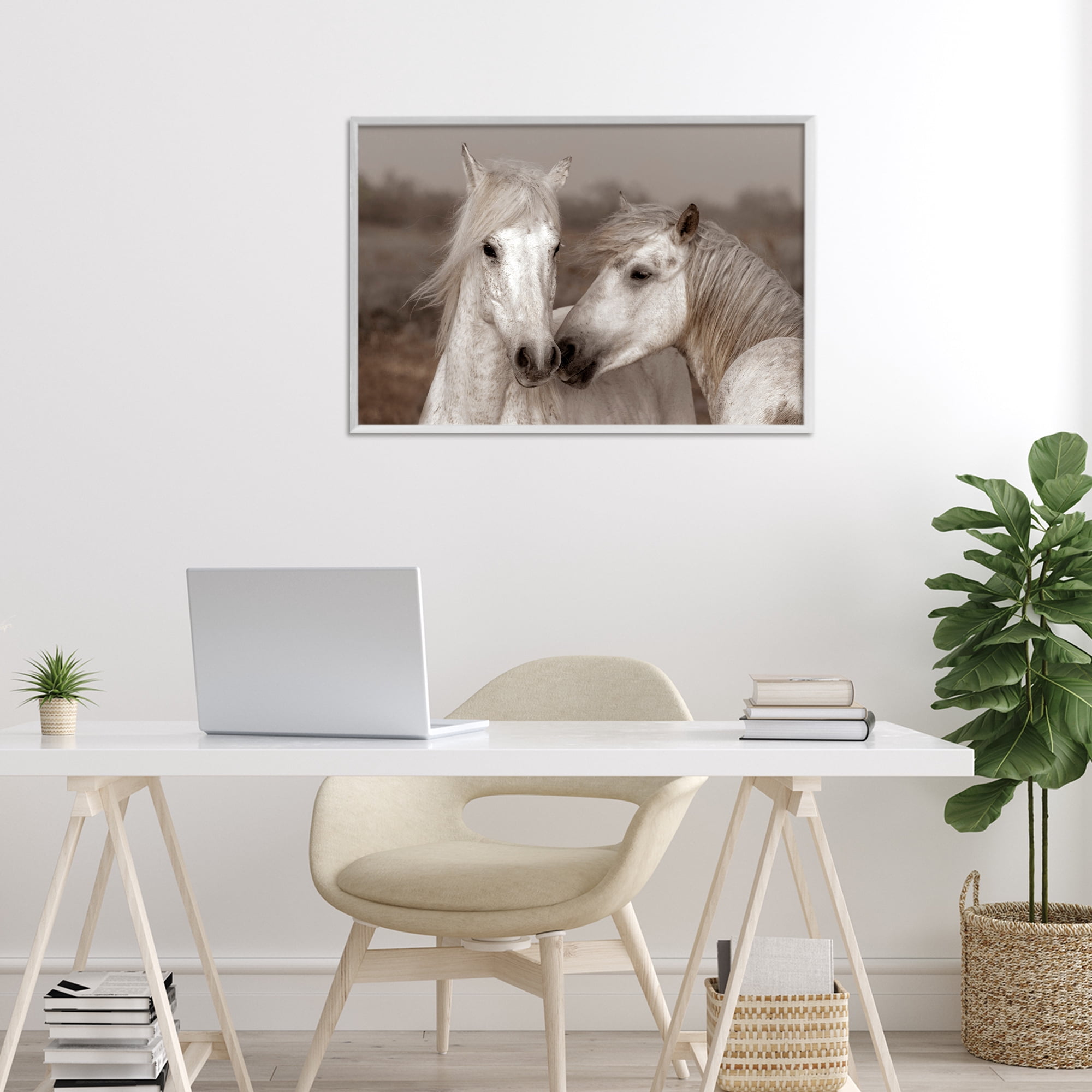 Stupell Industries Gentle Companionship Horses White Framed Giclee Art, design by Danita Delimont