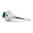 thumbnail image 3 of 925 Sterling Silver Rhodium-plated Diam. & Created Emerald Ring Size: 5; for Adults and Teens; for Women and Men, 3 of 5