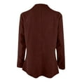 thumbnail image 5 of XFLWAM Women's Corduroy Elegant Work Blazers Jackets Retro Open Front Cardigan Plus Size Long Sleeve Business Coat Brown M, 5 of 5