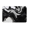 thumbnail image 1 of Balery Fluid Black White Paint Swirls Felpudo de franela, resistente a las manchas y a la decoloración, para uso interior y exterior, fácil de limpiar, 40 x 60 cm, 1 of 7
