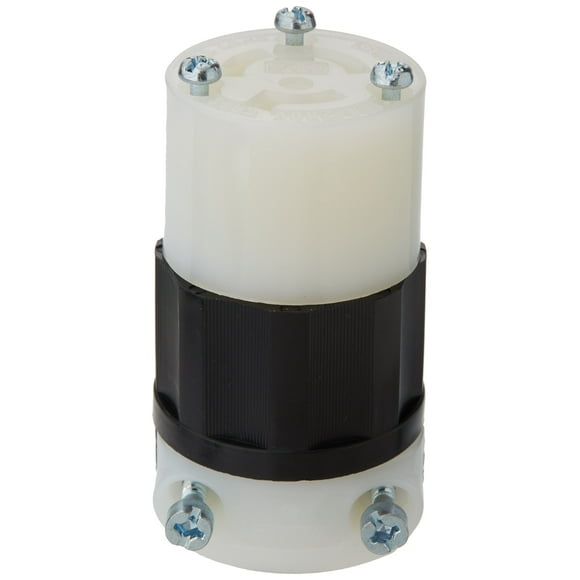 Leviton 15 Amp, 250 Volt, NEMA L6-15R, 2P, 3W, Locking Connector, Industrial Grade, Grounding, 4579-C, Black-White