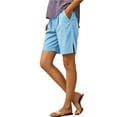 thumbnail image 5 of ByworldtasicNo Boundaries Wide Leg Cotton Shorts for Women Elastic High Waisted Pleated Casual Loose Bermuda Shorts, 5 of 6