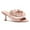 Light Pink, variant on XYD Women Open Toe Applique Mid Spool Heels Slip on Ruffled Flower Mules Elegant Prom Party Slide Sandals Size 7 White