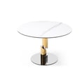 thumbnail image 3 of Whiteline Modern Living Gloria Round Dining Table, Ceramic Top, Gold and Silver Stainless Steel Base, 3 of 3